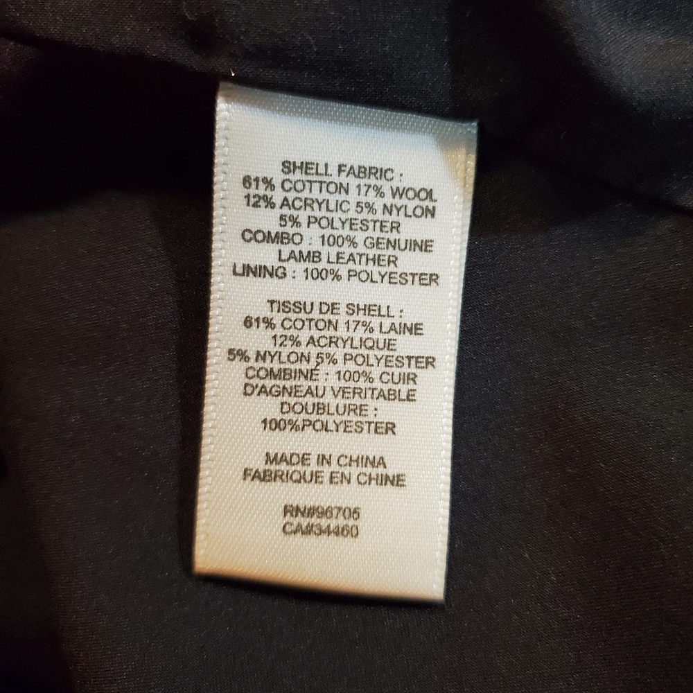 Rebecca Taylor Blue and Black Textured Dress with Leather Sleeves - Size 4 - Picture 5 of 5